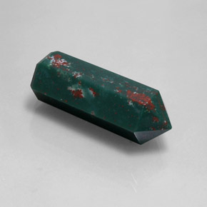 22.90 ct Green Bloodstone Stone, Natural Bloodstone in Pencil Shape for Sale