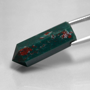 Bloodstone Gemstone in 27.8 x 10.4 mm Size for Sale, Bloodstone Stone in Spotted Green Color