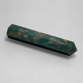 15.50 ct Green Bloodstone Stone, Natural Bloodstone in Pencil Shape for Sale