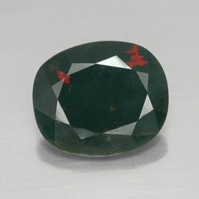 8.85 ct Green Bloodstone Gemstone, Bloodstone Gem in Oval Facet Shape for Sale.
