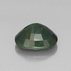 Bloodstone Gemstone in 16.7 x 13.6 mm Size for Sale, Bloodstone Stone in Spotted Green Color