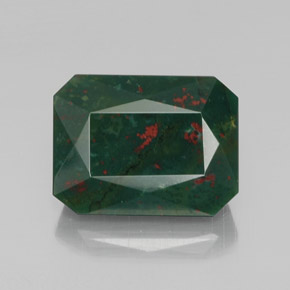 17.00 ct Green Bloodstone Gemstone, Bloodstone Gem in Octagon / Scissor Cut Shape for Sale.