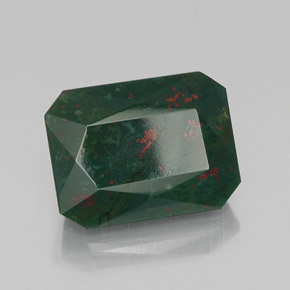 17.00 ct Green Bloodstone Stone, Natural Bloodstone in Octagon / Scissor Cut Shape for Sale