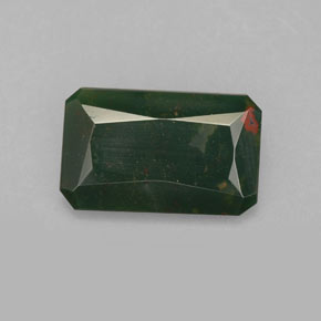 1.53 ct Green Bloodstone Gemstone, Bloodstone Gem in Octagon / Scissor Cut Shape for Sale.