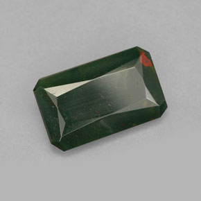 1.53 ct Green Bloodstone Stone, Natural Bloodstone in Octagon / Scissor Cut Shape for Sale