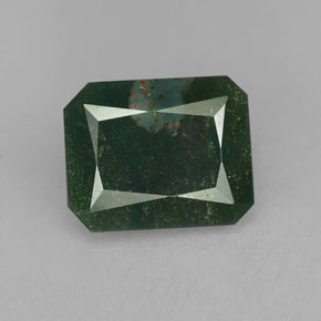 2.17 ct Green Bloodstone Gemstone, Bloodstone Gem in Octagon / Scissor Cut Shape for Sale.