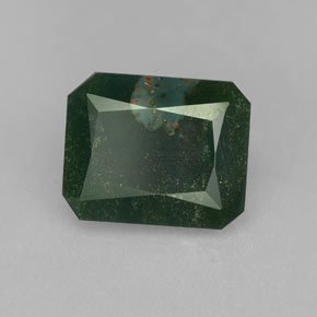 2.17 ct Green Bloodstone Stone, Natural Bloodstone in Octagon / Scissor Cut Shape for Sale