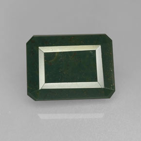 2.72 ct Green Bloodstone Gemstone, Bloodstone Gem in Octagon Facet Shape for Sale.