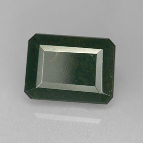 2.72 ct Green Bloodstone Stone, Natural Bloodstone in Octagon Facet Shape for Sale
