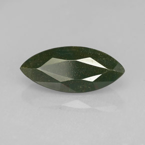2.56 ct Green Bloodstone Stone, Natural Bloodstone in Marquise Facet Shape for Sale