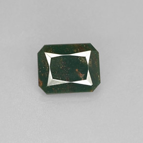 1.55 ct Green Bloodstone Gemstone, Bloodstone Gem in Octagon / Scissor Cut Shape for Sale.