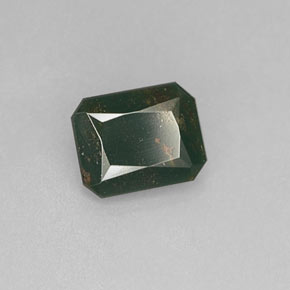 1.55 ct Green Bloodstone Stone, Natural Bloodstone in Octagon / Scissor Cut Shape for Sale