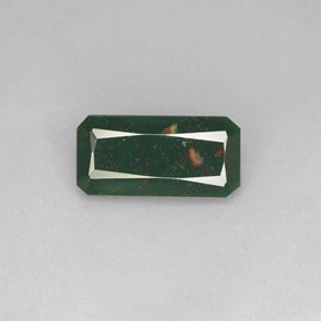 2.97 ct Green Bloodstone Gemstone, Bloodstone Gem in Octagon / Scissor Cut Shape for Sale.