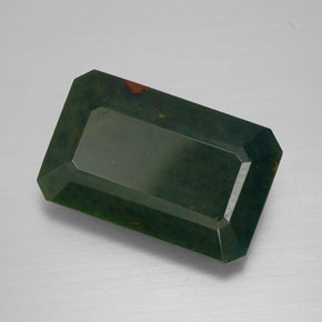 8.92 ct Green Bloodstone Stone, Natural Bloodstone in Octagon Facet Shape for Sale