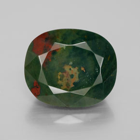 10.00 ct Green Bloodstone Gemstone, Bloodstone Gem in Cushion-Cut Shape for Sale.