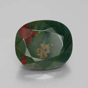 10.00 ct Green Bloodstone Stone, Natural Bloodstone in Cushion-Cut Shape for Sale