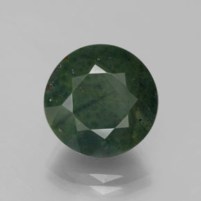 7.44 ct Green Bloodstone Gemstone, Bloodstone Gem in Round Facet Shape for Sale.