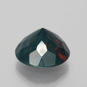 Bloodstone Gemstone in 15.8 mm Size for Sale, Bloodstone Stone in Spotted Green Color