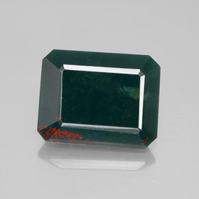 9.78 ct Green Bloodstone Gemstone, Bloodstone Gem in Octagon Facet Shape for Sale.