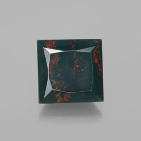 9.60 ct Green Bloodstone Gemstone, Bloodstone Gem in Square / Scissor Cut Shape for Sale.