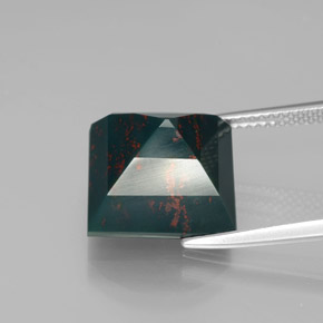 Bloodstone Gemstone in 12.5 x 12.3 mm Size for Sale, Bloodstone Stone in Spotted Green Color