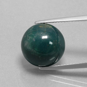 8.90 ct Green Bloodstone Gemstone, Bloodstone Gem in Round Cabochon Shape for Sale.
