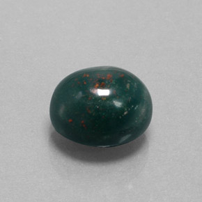 8.70 ct Green Bloodstone Stone, Natural Bloodstone in Oval Cabochon Shape for Sale