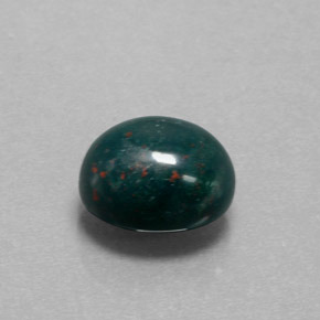 6.77 ct Green Bloodstone Stone, Natural Bloodstone in Oval Cabochon Shape for Sale