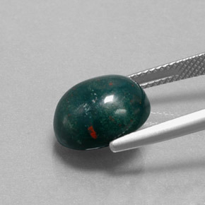 Bloodstone Gemstone in 12.5 x 10.5 mm Size for Sale, Bloodstone Stone in Spotted Green Color