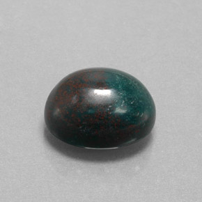 8.92 ct Green Bloodstone Stone, Natural Bloodstone in Oval Cabochon Shape for Sale