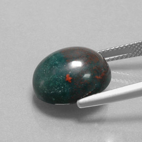 Bloodstone Gemstone in 14 x 12 mm (calibrated) Size for Sale, Bloodstone Stone in Spotted Green Color
