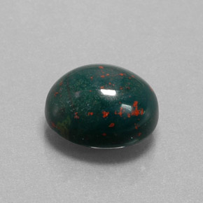 9.64 ct Green Bloodstone Stone, Natural Bloodstone in Oval Cabochon Shape for Sale