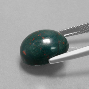 Bloodstone Gemstone in 14 x 12 mm (calibrated) Size for Sale, Bloodstone Stone in Spotted Green Color