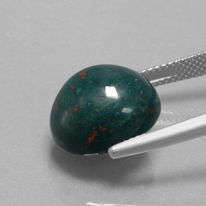 Bloodstone Gemstone in 14 x 12.6 mm Size for Sale, Bloodstone Stone in Spotted Green Color