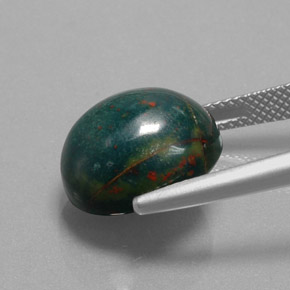 Bloodstone Gemstone in 14 x 12 mm (calibrated) Size for Sale, Bloodstone Stone in Spotted Green Color