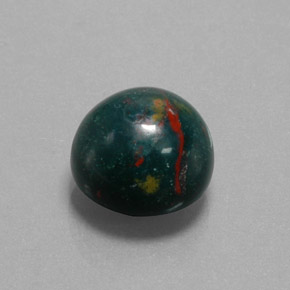 9.72 ct Green Bloodstone Stone, Natural Bloodstone in Round Cabochon Shape for Sale