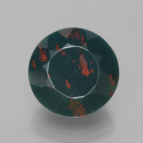 7.61 ct Green Bloodstone Gemstone, Bloodstone Gem in Round Facet Shape for Sale.