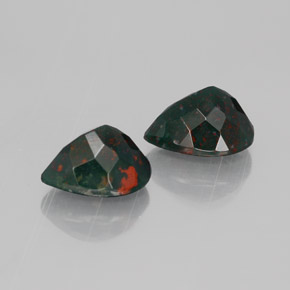 Bloodstone Gemstone in 9.3 x 7.7 mm Size for Sale, Bloodstone Stone in Spotted Green Color