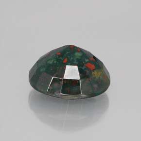 Bloodstone Gemstone in 12.8 x 11.2 mm Size for Sale, Bloodstone Stone in Spotted Green Color