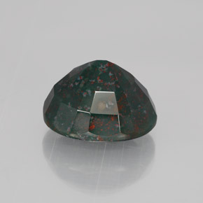 Bloodstone Gemstone in 13.3 x 11.8 mm Size for Sale, Bloodstone Stone in Spotted Green Color
