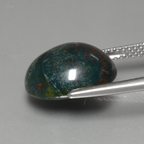 Bloodstone Gemstone in 13.2 x 11.8 mm Size for Sale, Bloodstone Stone in Spotted Green Color