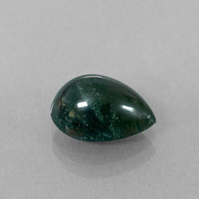 2.83 ct Green Bloodstone Stone, Natural Bloodstone in Pear Cabochon Shape for Sale