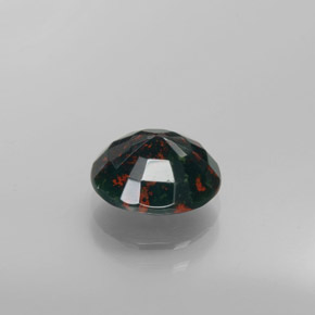 Bloodstone Gemstone in 9.2 x 8.2 mm Size for Sale, Bloodstone Stone in Spotted Green Color