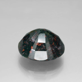 Bloodstone Gemstone in 12.6 x 11.3 mm Size for Sale, Bloodstone Stone in Spotted Green Color