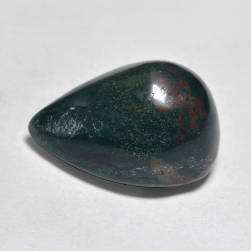 Bloodstone Gemstone in 16.3 x 11.8 mm Size for Sale, Bloodstone Stone in Bluish Green Color