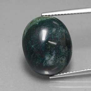 13.3ct Oval Cabochon Spotted Green Bloodstone for sale thumb image of 13.3ct Oval Cabochon Spotted Green Bloodstone (ID: 408407)