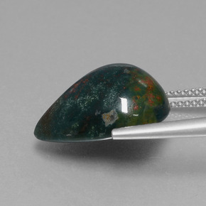 Bloodstone Gemstone in 16.3 x 13.3 mm Size for Sale, Bloodstone Stone in Spotted Green Color
