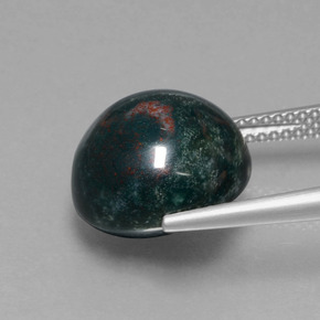 Bloodstone Gemstone in 13 mm (calibrated) Size for Sale, Bloodstone Stone in Spotted Green Color