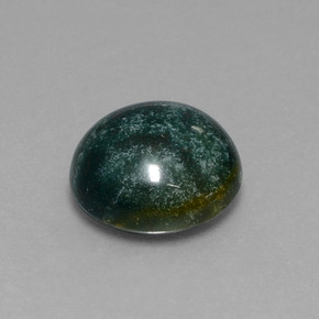 5.87 ct Green Bloodstone Stone, Natural Bloodstone in Round Cabochon Shape for Sale