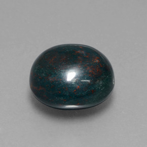 9.26 ct Green Bloodstone Stone, Natural Bloodstone in Round Cabochon Shape for Sale